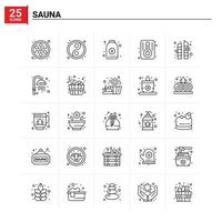 25 conjunto de iconos de sauna antecedentes vectoriales vector