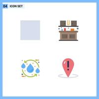 Modern Set of 4 Flat Icons Pictograph of stop water food eco location Editable Vector Design Elements