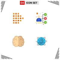 4 Universal Flat Icon Signs Symbols of arrow hemisphere briefcase candidate globe Editable Vector Design Elements