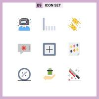 9 Creative Icons Modern Signs and Symbols of new create food add chat setting Editable Vector Design Elements