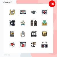 paquete de iconos de vector de stock de 16 signos y símbolos de línea para elementos de diseño de vector creativo editable móvil de hoja de aplicación de árbol de energía