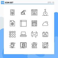 16 Thematic Vector Outlines and Editable Symbols of file monocycle stage circus webpage Editable Vector Design Elements