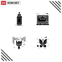 Modern Set of 4 Solid Glyphs and symbols such as feeder color baby online hobby Editable Vector Design Elements