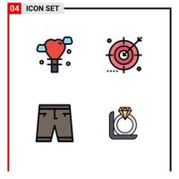 4 Creative Icons Modern Signs and Symbols of balloon clothe audience optimization dress Editable Vector Design Elements