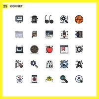 25 Creative Icons Modern Signs and Symbols of dj web open set security Editable Vector Design Elements