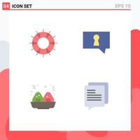 User Interface Pack of 4 Basic Flat Icons of help fast save private communication Editable Vector Design Elements