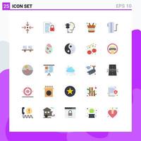 Set of 25 Modern UI Icons Symbols Signs for heat appliances personal data protection shopping basket basket Editable Vector Design Elements