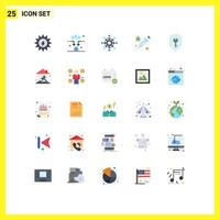 25 User Interface Flat Color Pack of modern Signs and Symbols of access vaccine network protection presentation Editable Vector Design Elements