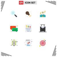 Set of 9 Modern UI Icons Symbols Signs for file email dollar support help Editable Vector Design Elements