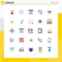 Set of 25 Modern UI Icons Symbols Signs for ecology calendar browser down arrows Editable Vector Design Elements