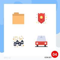 4 Universal Flat Icons Set for Web and Mobile Applications files sale safe funds tag Editable Vector Design Elements