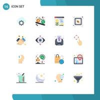 Set of 16 Modern UI Icons Symbols Signs for processor computer time chip plant Editable Pack of Creative Vector Design Elements