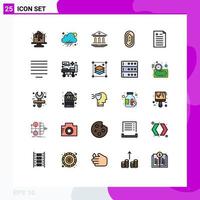 Pictogram Set of 25 Simple Filled line Flat Colors of align pros and cons school comparison fingerprint Editable Vector Design Elements