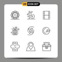 9 Thematic Vector Outlines and Editable Symbols of chang receiver escape radio filam Editable Vector Design Elements