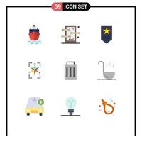 Universal Icon Symbols Group of 9 Modern Flat Colors of user interface military delete database Editable Vector Design Elements