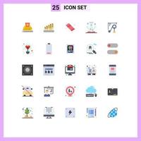 Set of 25 Modern UI Icons Symbols Signs for science device candy technology molecule Editable Vector Design Elements