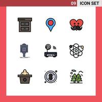 Set of 9 Modern UI Icons Symbols Signs for electronic valley father hotel parking Editable Vector Design Elements