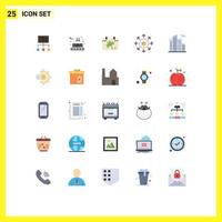 Flat Color Pack of 25 Universal Symbols of eshop spring conveyor day calendar Editable Vector Design Elements