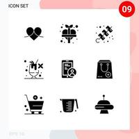 9 Creative Icons Modern Signs and Symbols of secure drink add food travel Editable Vector Design Elements