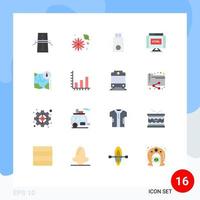 16 Flat Color concept for Websites Mobile and Apps internet find nature code products Editable Pack of Creative Vector Design Elements