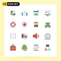 Modern Set of 16 Flat Colors and symbols such as help development photo develop coding Editable Pack of Creative Vector Design Elements