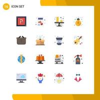 Set of 16 Vector Flat Colors on Grid for office lamp balance idea coins Editable Pack of Creative Vector Design Elements