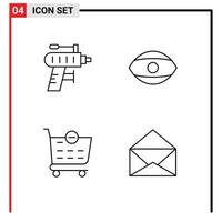 Universal Icon Symbols Group of 4 Modern Filledline Flat Colors of drill remove drilling human message Editable Vector Design Elements