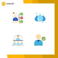 4 User Interface Flat Icon Pack of modern Signs and Symbols of briefcase course candidate weather mentor Editable Vector Design Elements