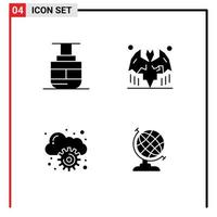 4 Creative Icons Modern Signs and Symbols of sky lift computing vehicles halloween earth Editable Vector Design Elements