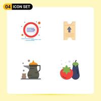 User Interface Pack of 4 Basic Flat Icons of battery cup notification hotel ramadan Editable Vector Design Elements