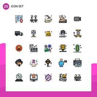 Stock Vector Icon Pack of 25 Line Signs and Symbols for basic camera growth wellness relaxation Editable Vector Design Elements