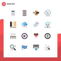 Set of 16 Modern UI Icons Symbols Signs for pencil drafting fight programming develop Editable Pack of Creative Vector Design Elements