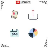 Editable Vector Line Pack of 4 Simple Flat Icons of passpoet father easter upload financial data Editable Vector Design Elements