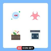 Modern Set of 4 Flat Icons Pictograph of arrow vegetables bio science communication Editable Vector Design Elements