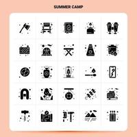 Solid 25 Summer Camp Icon set Vector Glyph Style Design Black Icons Set Web and Mobile Business ideas design Vector Illustration