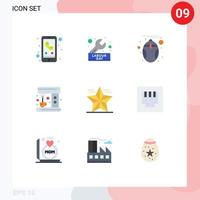 grupo universal de símbolos de iconos de 9 colores planos modernos de elementos de diseño de vectores editables de tecnología de máquina de llave de fabricante de navidad