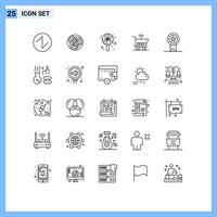 25 Line concept for Websites Mobile and Apps badges wifi logic cart candy Editable Vector Design Elements