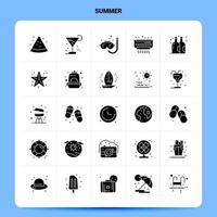 Solid 25 Summer Icon set Vector Glyph Style Design Black Icons Set Web and Mobile Business ideas design Vector Illustration