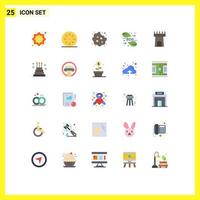 User Interface Pack of 25 Basic Flat Colors of science green lemon energy food Editable Vector Design Elements