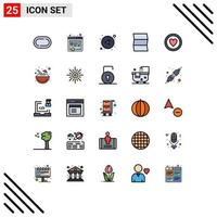 paquete de iconos de vector de stock de 25 signos y símbolos de línea para elementos de diseño de vector editables de viaje de amor de red de tablero de bebida