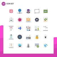 Group of 25 Flat Colors Signs and Symbols for blocks repeat global play hat Editable Vector Design Elements