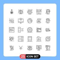 Line Pack of 25 Universal Symbols of commode clean discount bubbles animals Editable Vector Design Elements