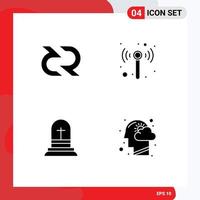 Group of 4 Modern Solid Glyphs Set for decreed christian cryptocurrency wifi easter Editable Vector Design Elements