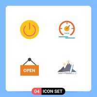 4 Creative Icons Modern Signs and Symbols of eco speedometer environment dashboard shop Editable Vector Design Elements