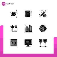 Set of 9 Modern UI Icons Symbols Signs for business plug cancer cable biomass Editable Vector Design Elements