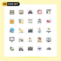 Universal Icon Symbols Group of 25 Modern Flat Colors of design lead management data analysis Editable Vector Design Elements