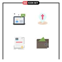 Flat Icon Pack of 4 Universal Symbols of support contract customer map business Editable Vector Design Elements