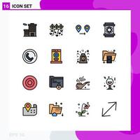 Set of 16 Modern UI Icons Symbols Signs for clothes phone location contact science Editable Creative Vector Design Elements