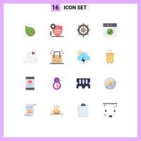 16 Universal Flat Colors Set for Web and Mobile Applications fire hose complete security app ship Editable Pack of Creative Vector Design Elements
