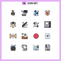 16 Creative Icons Modern Signs and Symbols of setting business direction heart card Editable Creative Vector Design Elements